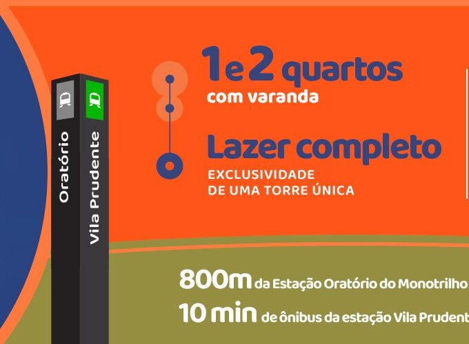 Fachada do Vibra Parque Vila Prudente, apartamentos de 1 e 2 quartos na Vila Prudente, Zona Leste de São Paulo